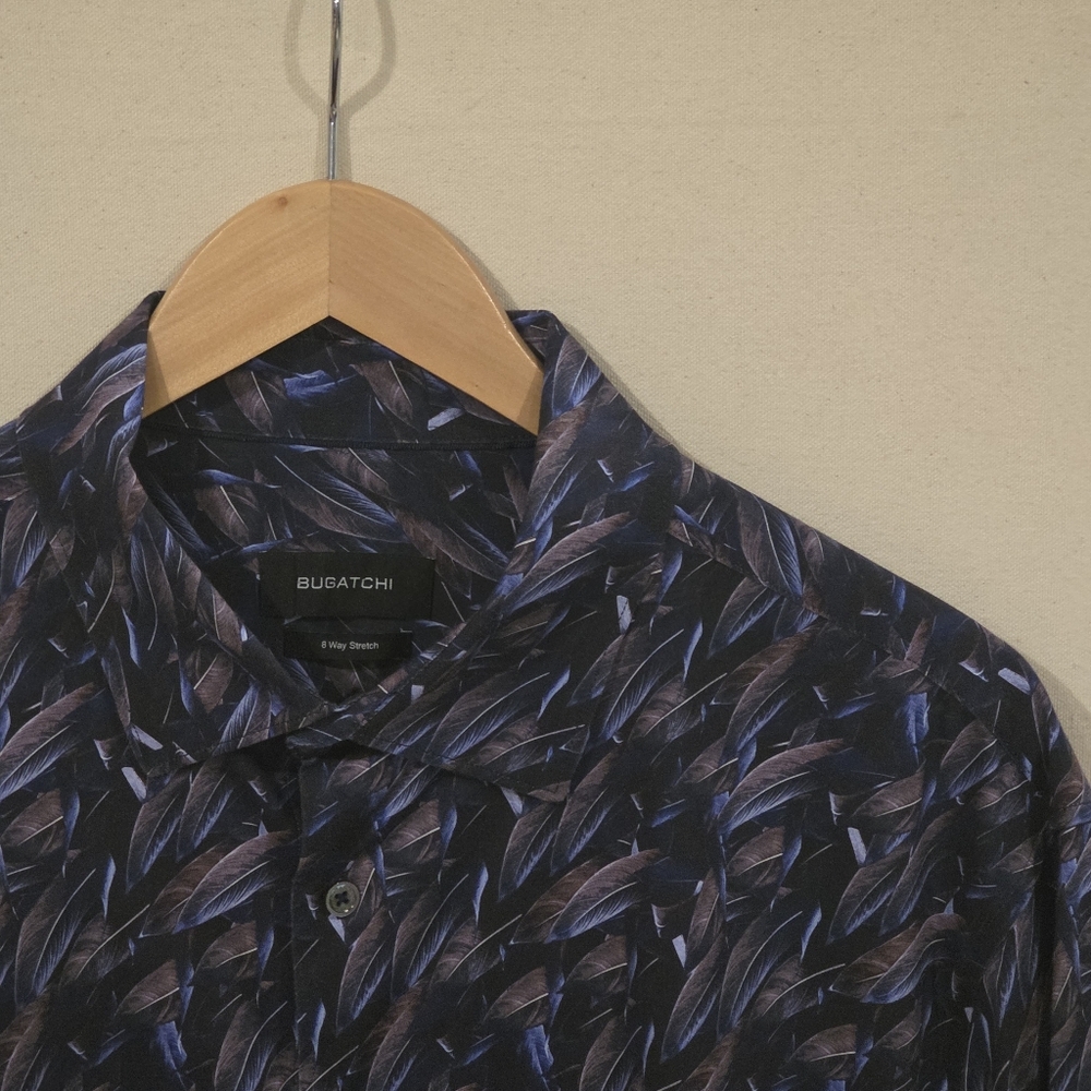 Bugatchi Feather Print Button Down XL